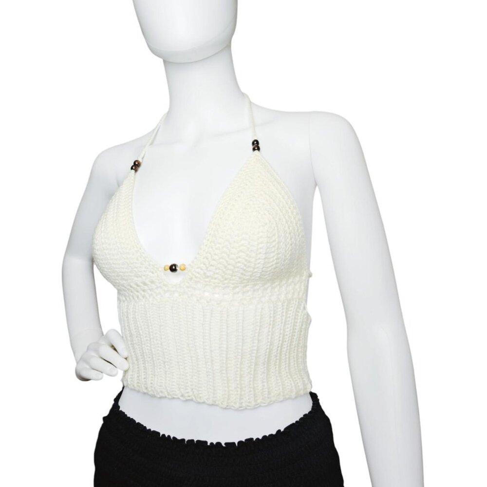 ๐ธ Handmade Crochet + Knit Ribโ Halter Top ๐ธ - Picture 6 of 7